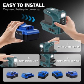 220W Power Inverter for Kobalt 24V, DC 24V to AC 110-120V Inverter, 20V Battery Powered Portable Power Source Supply Charger Adapter with USB&Type-C&AC Outlet&LED Light(No Battery)