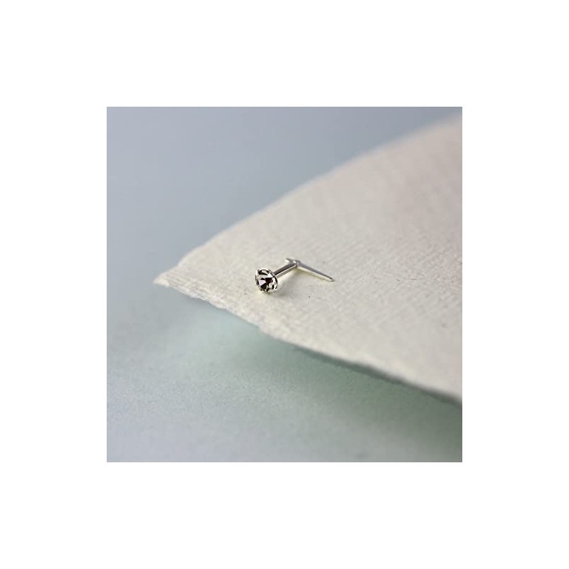 jewellerybox Sterling Silver Andralok Nose Stud with 3mm Clear Crystal