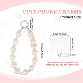 HASTHIP® Llavero de Teléfono con Cadena de Cuentas y Encanto Conejito,Correa Acrílica Púrpura Linda,Pulsera Decorativa para Móvil Llaves y Bolsos Accesorio Moda para Mujeres