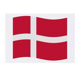 'Waving Danish Flag' Temporary Tattoo - Water Resistant, Skin-Safe, Non-Toxic Transfer (TO00068399)