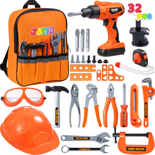 JOYIN 32PCS Kids Tool Set, Pretend Play Toddler Tool Toys
