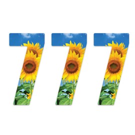 Pack of 3 Sunflower Wheelie Bin Numbers - 7 ideal for Home, Office, Classroom Decoration, Out Door Wheelie Bins, Dustbin V1097 Packwith®
