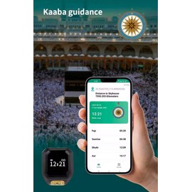 Smart Zikr Ring, Wireless Prayer Counter with Compass & Rosary Reminder, USB Rechargeable, App-Controlled, Fits 18mm-22mm – Ideal for Meditation & Spiritual Wellness (White)