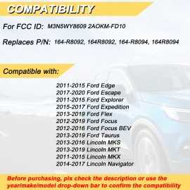 Kible Set 2pcs for 2015-2017 Ford Expedition /Ford Taurus Keyless Remote Smart Key Fob