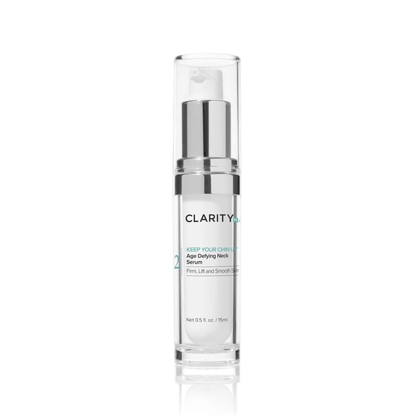 ClarityRx Keep Your Chin Up Plant Based Anti Aging Neck Firming Serum, Paraben Free, Natural Skin Care (1 fl oz)