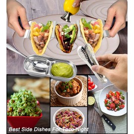 Encoli Taco Holders 4 Packs, Stainless Steel Taco Racks With Handles, Toco Stand Hold up to 3 taco, Oven Grill Dishwasher Safe
