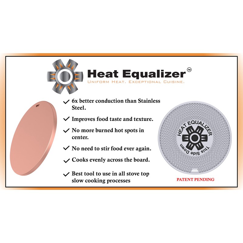Heat Equalizer-6 inch None Stick Copper finish Heat Diffuser for
