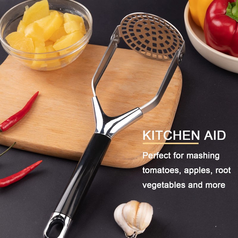 Obsoorth Mashed Potato Masher Stainless Steel Foldable Non Stick 12