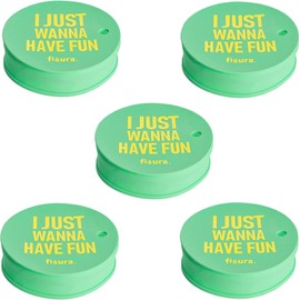 Fisura – Original drink cover. Reusable drink spiking prevention silicone. Washable drink protection cup Straw hole. ("Fun", Green, 5 pcs)