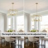 MIAYBPH Gold Chandelier, 5-Light Dining Room Light Fixture Modern Metal