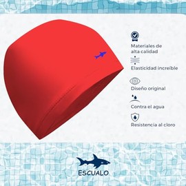 escualo Gorra para Natacion I Unisex I Adulto I Modelo Tekno I Elastano y Nylon. I Semi Impermeable I Unitalla I Color Rojo