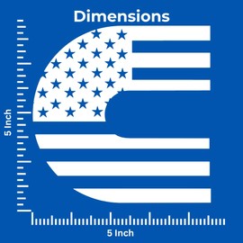 American Flag Vinyl Decal 5 X 5 Glossy White Compatible with Cummins Diesel Trucks 1500 2500 3500 Window Bumper Sticker Door Toolbox Hood