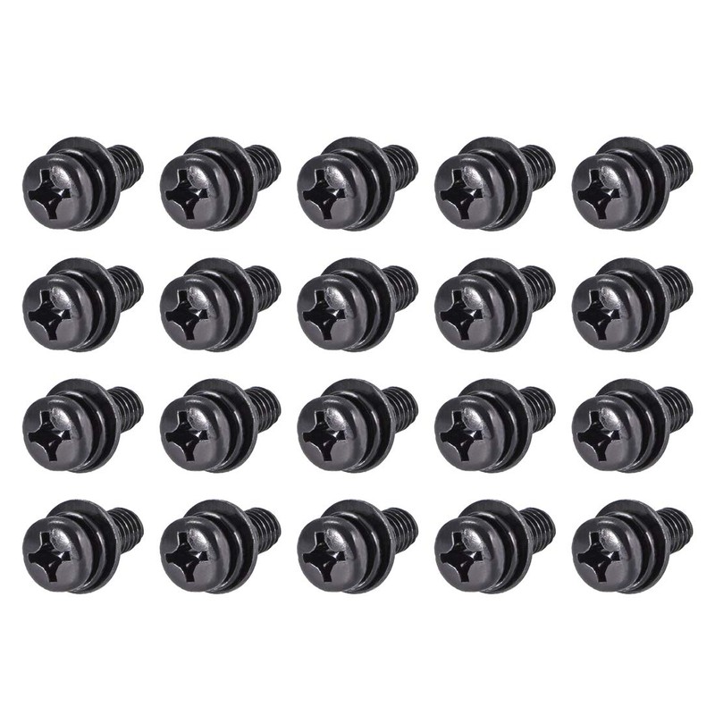 sourcing map M6 x 16mm Carbon Steel Phillips Pan Head