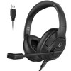 EKSA Headset with Microphone for Laptop, Wired Computer Headset with