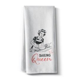 Baking Funny Queen Kitchen Towels,Cute Hand Dishcloth, 16 X 24 Inch Dish DéCor,Joked Bar Baking Flour Sack,Absorbent Tea Towel ,Sweet Gifts For Lover Mom Hostess Women New Home Housewarming Friend