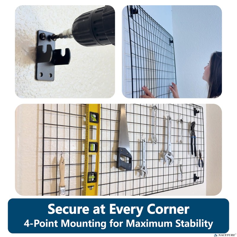 Grid Wall Clips - 12 Pack Advanced Gridwall Mount Brackets