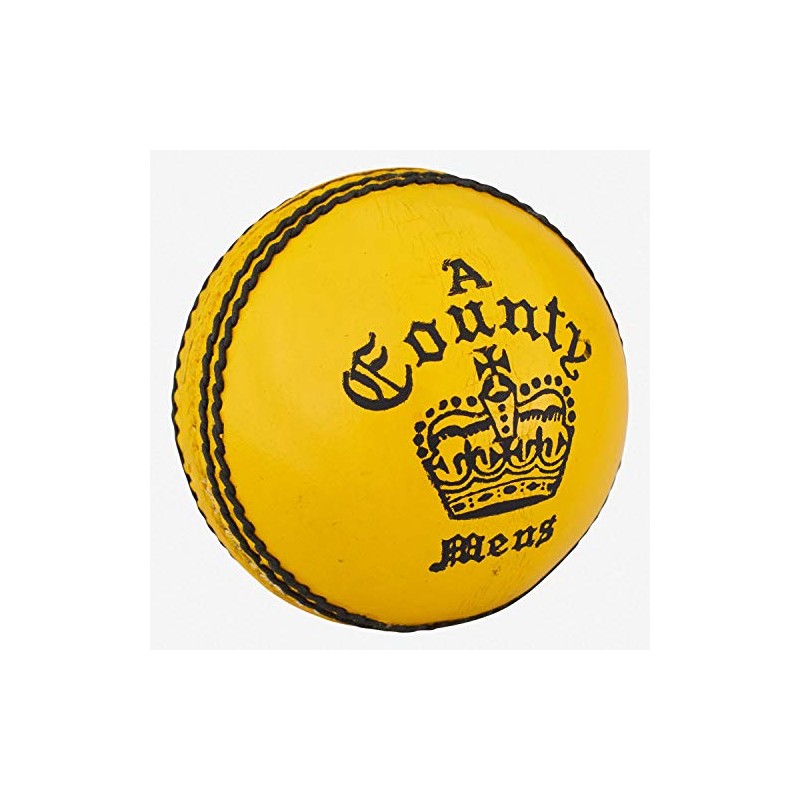 Readers County Crown Cricket Ball 5.5oz, Yellow, Mens