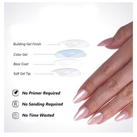 Cat Eye Press On Nails, Light Pink Fake Nails, Short Almond Shape Reusable Glossy False Nails for Women Daily Wear & Party Manicure 32 Pcs