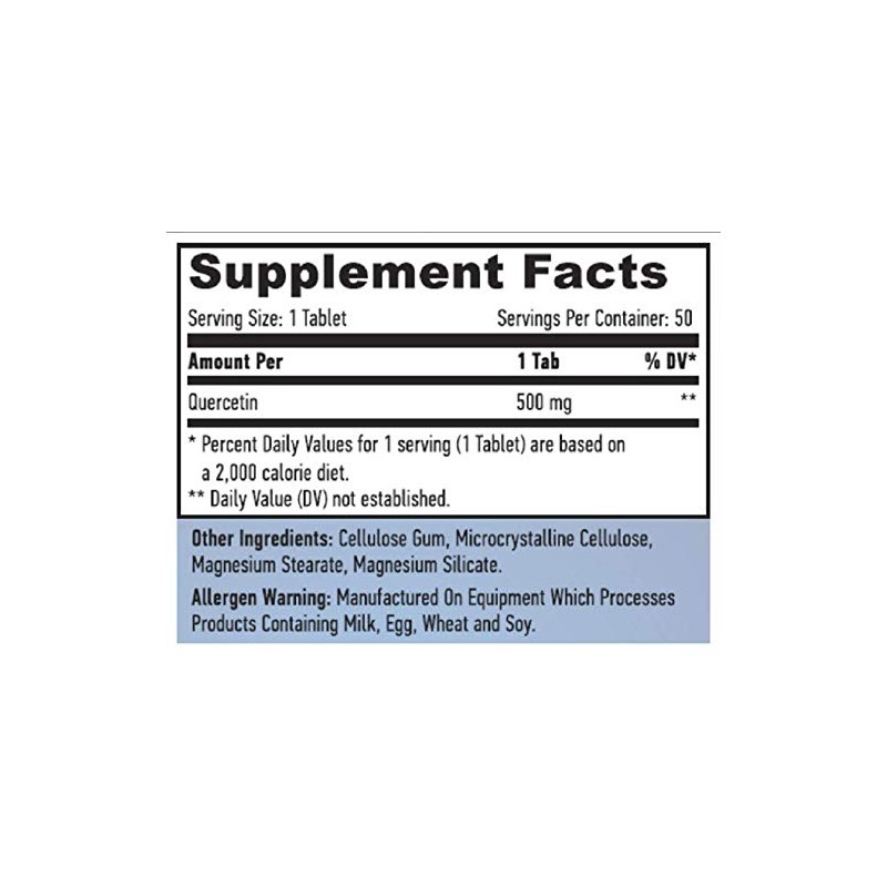 Quercetin 500 mg x 50 Tablets Double Strength Antioxidant Supplement