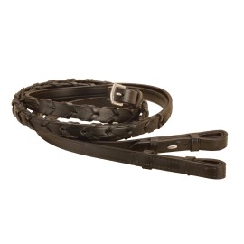 PREMIUM English Saddle Horse 54" X 5/8" Laced Leather Bridle Reins Black or Brown Reins - BLACK
