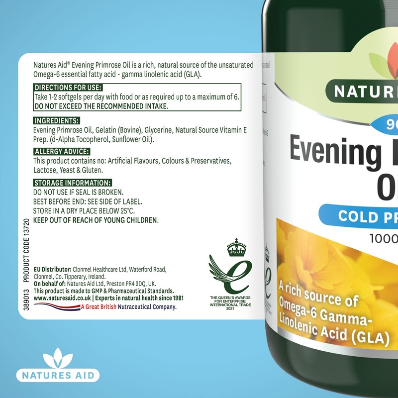 Natures Aid Evening Primrose Oil 1000 Mg, 90 Capsules