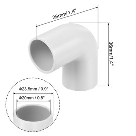 MECCANIXITY PVC Conduit Coupler 90 Degree Elbow Fittings 20mm Change Direction for Hose Electrical Conduit Pack of 20