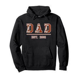Dad Est 2001 Funny Sports Year Established Father Retro Pullover Hoodie
