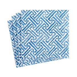 Caspari Fretwork Paper Cocktail Napkins in Blue - 20 Per Package