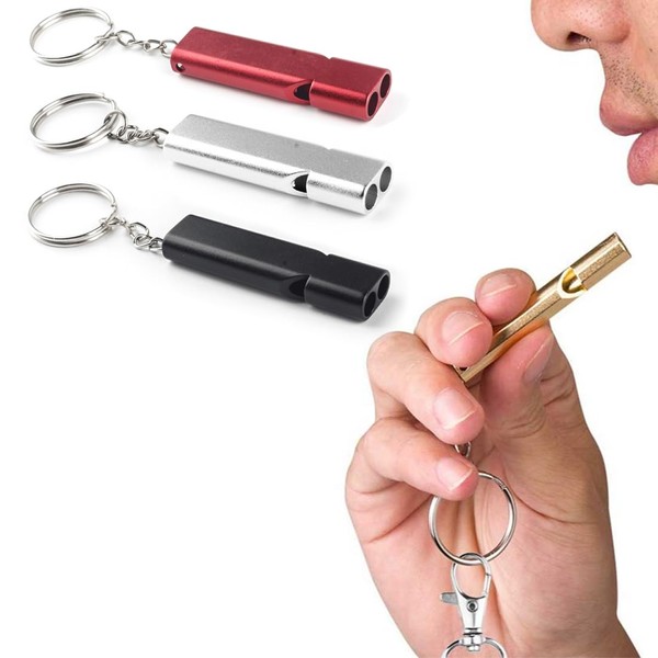 SSRDFU - 3 Pcs Survival Whistle, Metal Emergency Whistle with