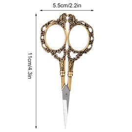 Vintage Embroidery Scissors, Antique Sewing Scissors Flower Pattern Needlework Embroidery Stainless Steel Tailor Scissors Gold