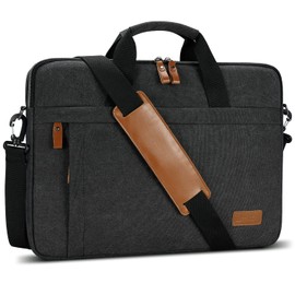 ESTARER Laptop Bag 15.6-17.3 Inch Water Resistant Canvas Computer Bag for Men Dark Grey, darkgray