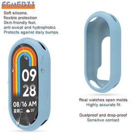 FCMEDZI Compatible for Xiaomi Mi Smart Band 9 Screen Protector Case & Band 9NFC,Soft Silicone Shock-Proof Protector Shell Replacement Protective Case or for Xiaomi Mi Smart Band 8 (Pack of 4)