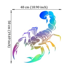AuMoHall Scorpion Pattern Car Hood Sticker Animal Graphics Self-Adhesive Vinyl Decal Car Body Sticker 19.68'' x 18.89'', Holographic Laser