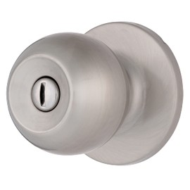 BRINKS – Transitional Privacy Locking Interior Ball Door Knob, Satin Nickel - Designed for Traditional and Transitional Homes and Blends Seamlessly with Interior Décor (E2435-119)