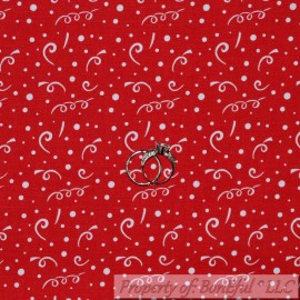 Riley Blake BonEful FABRIC FQ Cotton Quilt Red White Birthday Party American Girl Boy Dot US