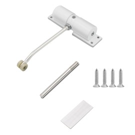 GIONAR Automatic Adjustable Door Closer for Outdoors, Spring Loaded Door Closer, Automatic Door Closer Interior Door, Door Brake and Garden Door Closer Outdoor, Round, White