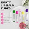 Lip Balm Container Tubes, 5.5ml, Clear with Colorful Caps, 50-Pack