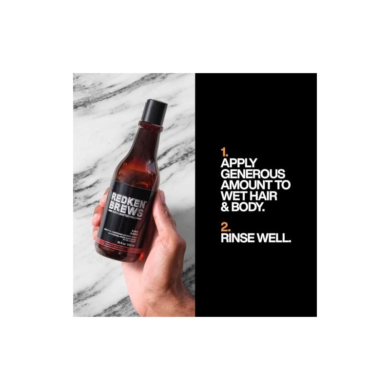Redken Brews 3‑in‑1 Shampoo, Conditioner & Body Wash 33.8 fl.