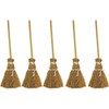 5 Pcs Brown Mini Witches Broomstick Broom Halloween Straw Craft