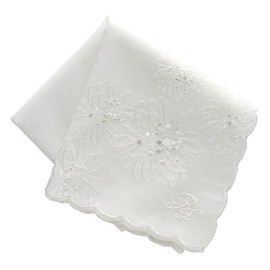 Paul & Joe Paul & Joe Handkerchief Women's (100% Cotton, Approx. 17.7 inches (45 cm), Floral Pattern, Women's, all white