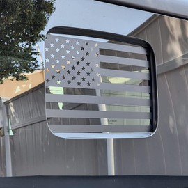 Zxiaochun Rear Middle Window American Flag Decal for Jeep Gladiator JT 2020 2021 2022 2023 2024 2025 Truck Back Center Sliding Window Glass USA Flag Vinyl Sticker Exterior Accessories(Matte Black)