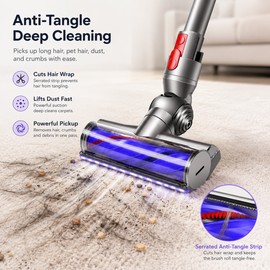 Vacuum Cleaner Head for Dyson V7 V8 V10 V11 V15 – Anti-Tangle Motorized Floor Brush for Carpet, Hardwood & Tile