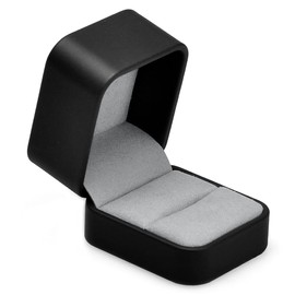 Oirlv Premium Leather Ring Box Small Black Ring Gift Box Proposal Wedding Engagement