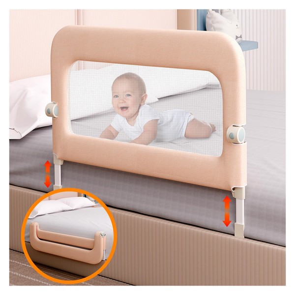Bed Guard Rail for Toddlers - 32" Foldable & Adjustable