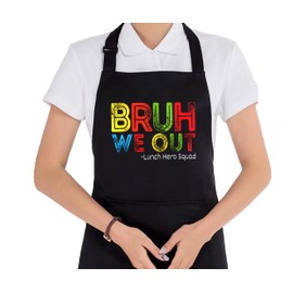 uinwk Lunch Hero Day Gifts Aprons for Women, Lunch Lady Appreciation Gifts, Cafeteria Worker Aprons with Pockets Waterproof Adjustable Bib Apron for Cooking Kitchen Dishwashing Baking Grill