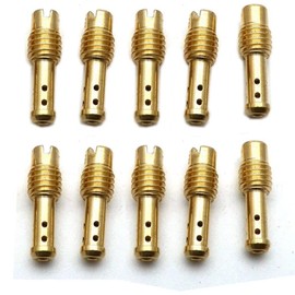 Xspeedonline 10Pcs Motorcycle Pilot Jet 8 Bleed Holes for MIKUNI VM/TM/TMX VM22/210 AX100 EN GN TZR TM TMS Carburetor (Size: 15/17.5/20 / 22.5/25 / 27.5/30 / 32.5/35 / 37.5)