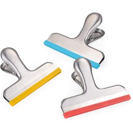 U Chef Set de 12 Clips para Bolsas Cubiertos de Silicona, Broches perfectos para Bolsas de Alimentos, Sellado Hermético y Resistentes, 3 pulgadas de ancho