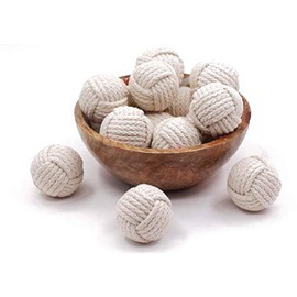 RII 6 Cotton Rope Balls/Nautical Balls/ Vase Filler/Living Room DÃ©cor/Decoration Balls Ornaments DIY Projects (Cotton)