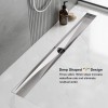 NEODRAIN 28 Inch Recessed Tile-In Brushed Stainless Steel Linear Floor
