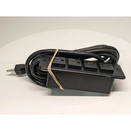 Furnlite, INC Furniture Power - 2 Outlets/2 USB Plugs- Black